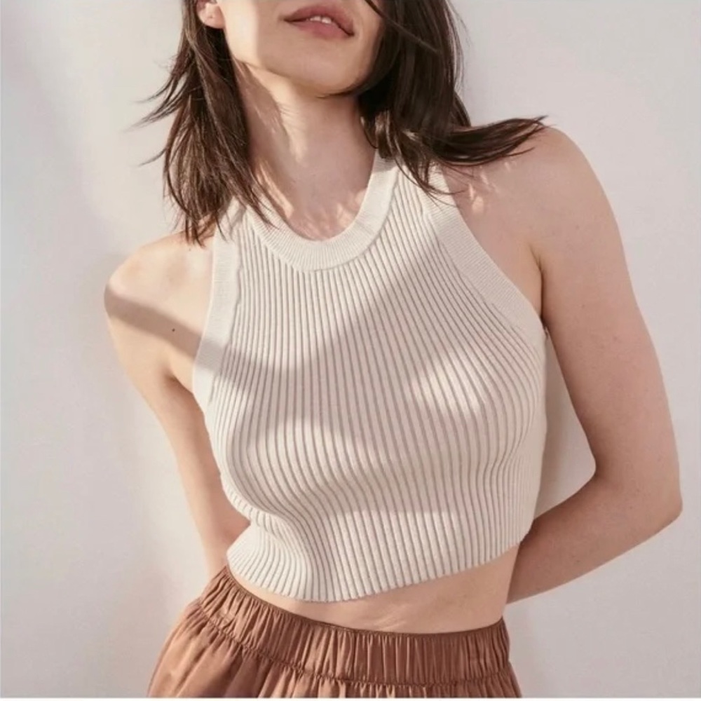 LUNYA Cozy Cotton Silk Crop Tank